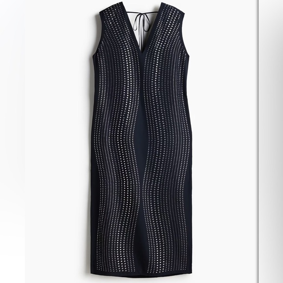 H&M RHINESTONE DECORATED DRESS Navy blue/Silver-coloured - Picture 4 of 13